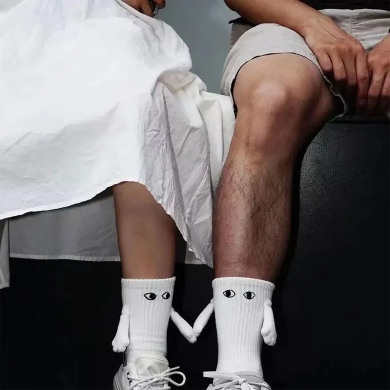 Magnetic Cute Attraction Holding Hands Couples Socks - Image 0