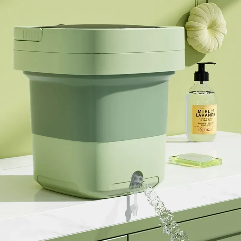Compact Folding Ultrasonic Travel Laundry Washing Machine - Image 0