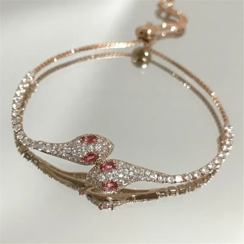 Zircon Stone Adjustable Snake Bracelet - Image 0