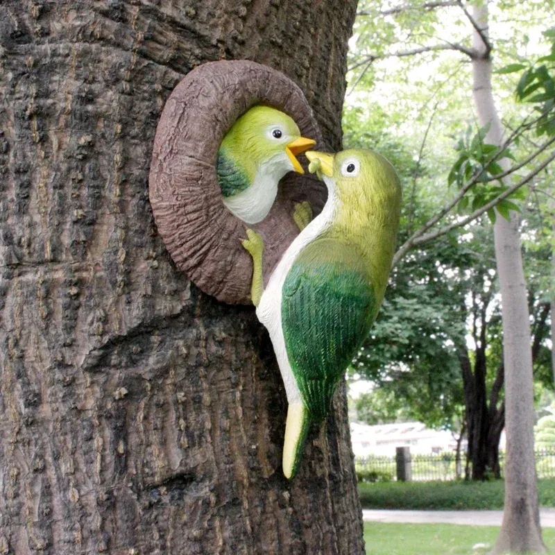 Lovebirds Tree Hug Wall Hanging Decor - Image 0