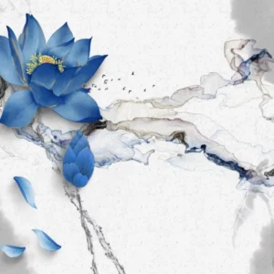 Spritzschutz-Abstrakte Illustration blauer Blume