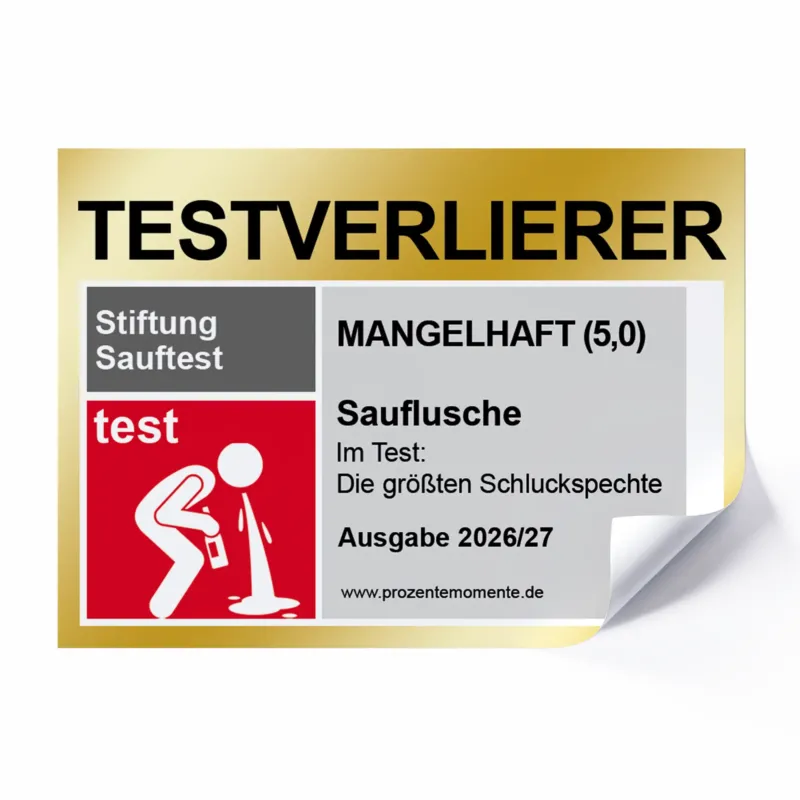 Stiftung Sauftest Sauflusche - Sticker - Produktbild - Malle Aufkleber, für Festival oder Ballermann, witzige Sticker Sets für Party, Trinkspiel, JGA, Urlaub, Mallorca Sticker Set Accessoires lustig