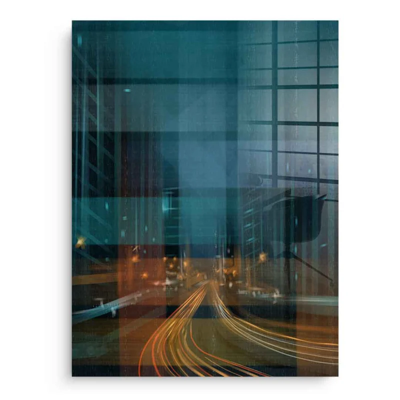 City in the Rhythm of Light Acrylglasbild Vorderansicht ohne Rahmen