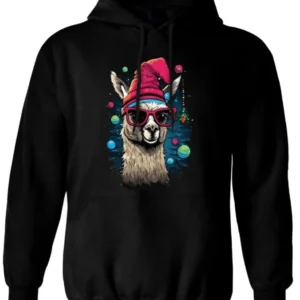 Bild: Hoodie - Cooles Weihnachts Lama (Weihnachten) - bunt.