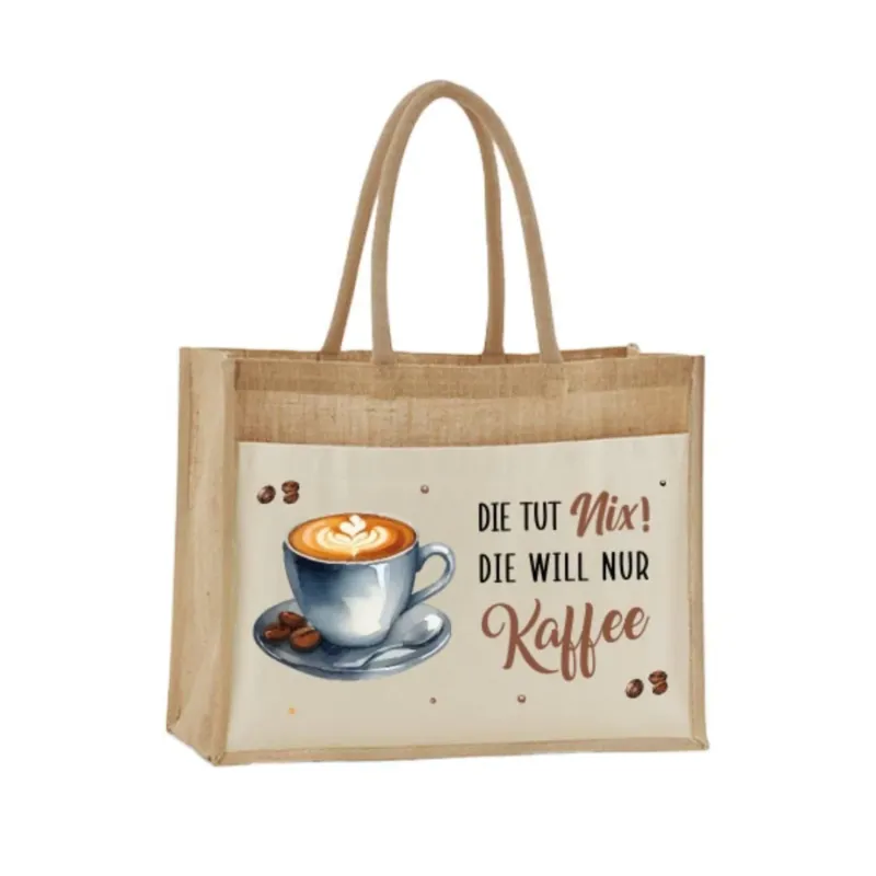 Bild: Jutetasche - Die tut nix! Die will nur Kaffee..