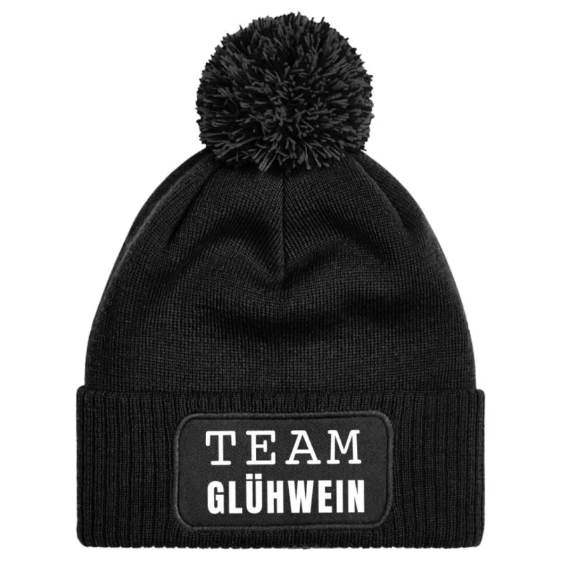 Bild: Mütze mit Bommel - Team Glühwein.