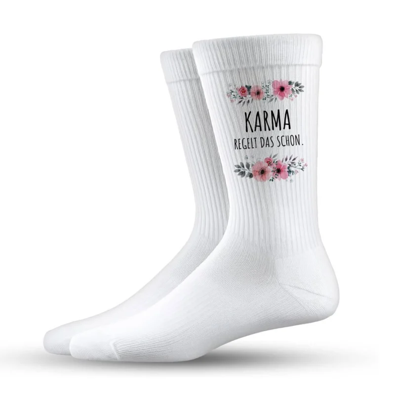 Bild: Socken - Karma regelt das schon. - blumig.