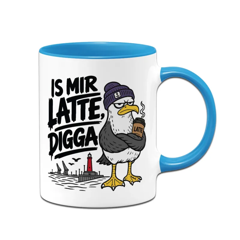 Bild: Möwen Tasse - Is mir Latte, Digga.