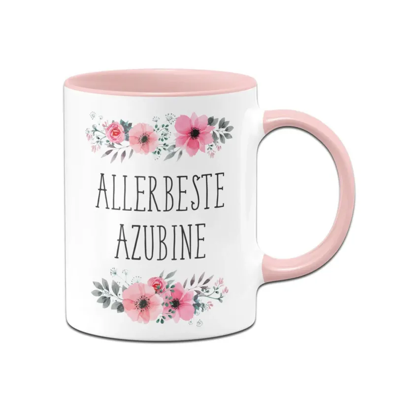 Bild: Tasse - Allerbeste Azubine - blumig.