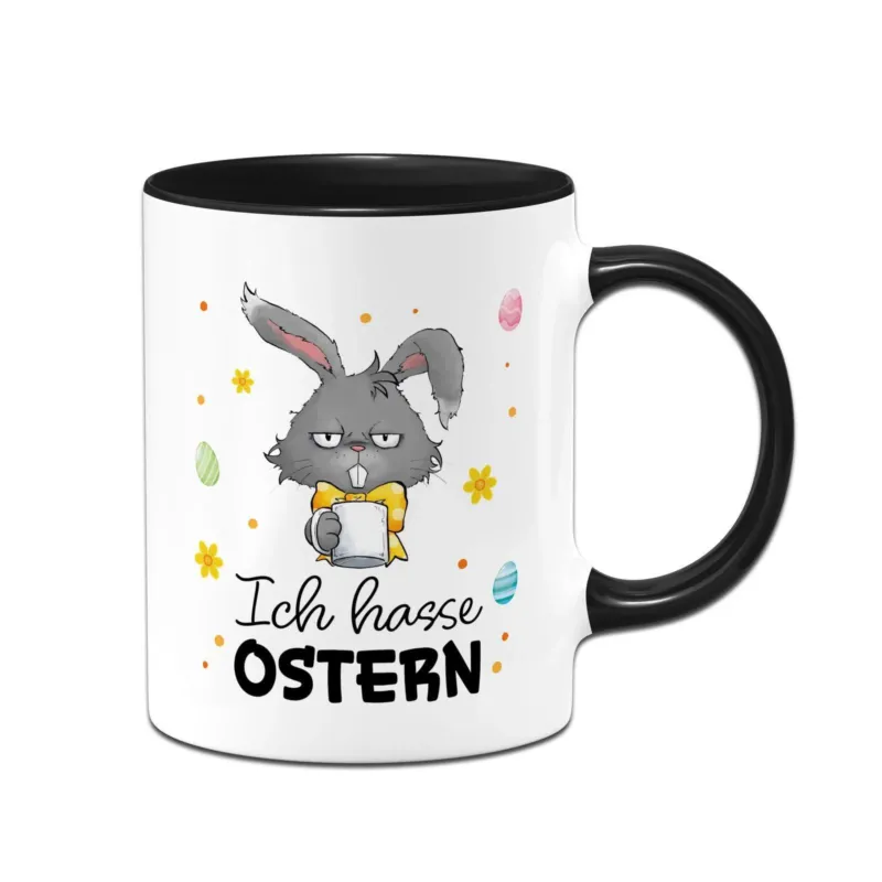 Bild: Hasen Tasse - Ich hasse Ostern - Grummelhase.
