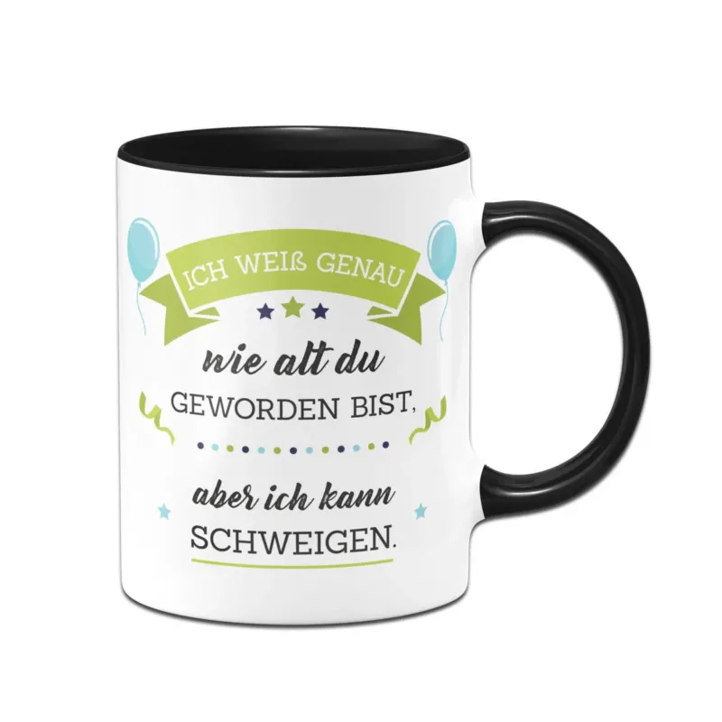 Bild: Tasse - Ich weiß genau wie alt du geworden bist, aber ich kann schweigen..