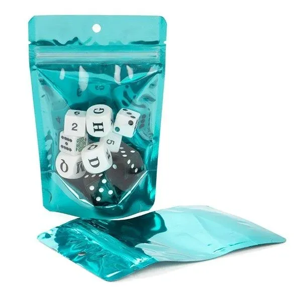 Stand Up Pouches Transparent/Teal 10.2x6x15.2cm | 57 grams