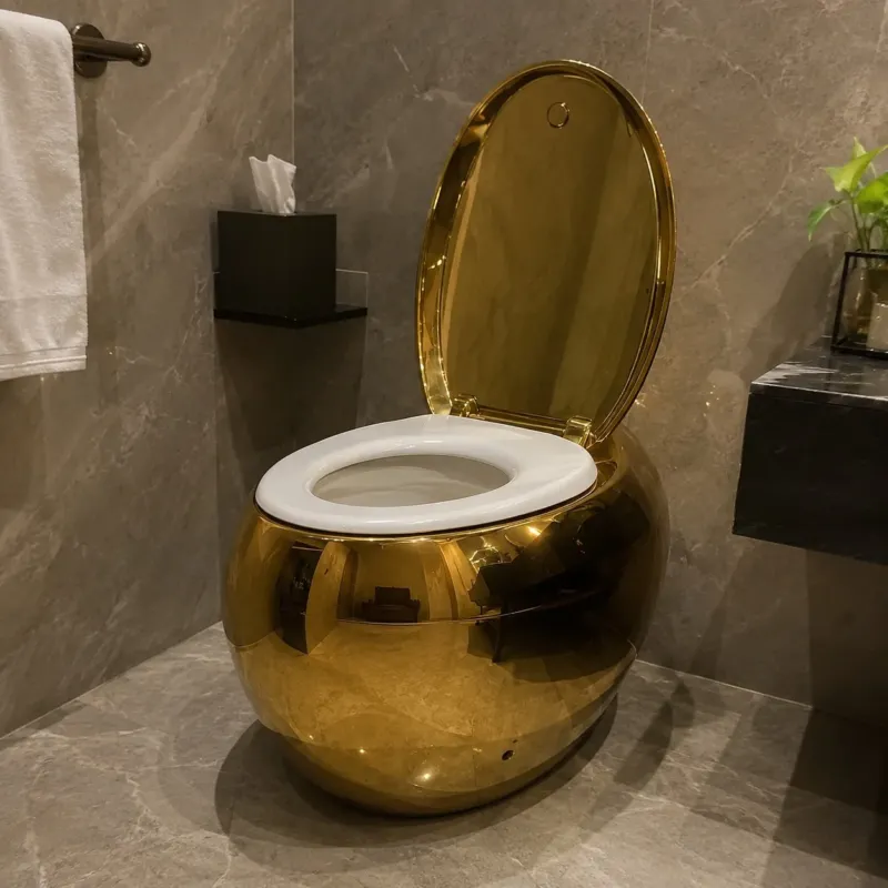 Golden Egg Shape Intelligent Auto Wash Toilet