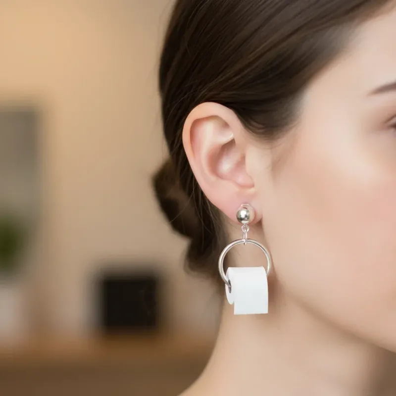 Mini Toilet Paper Roll Earrings - Image 0