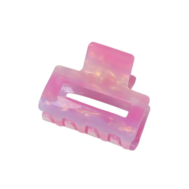 Gemusterte Minihaarklammer pink