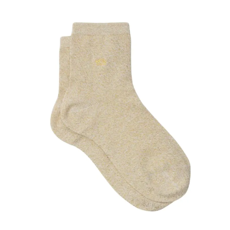 Glitzersocken unifarben beige/gold