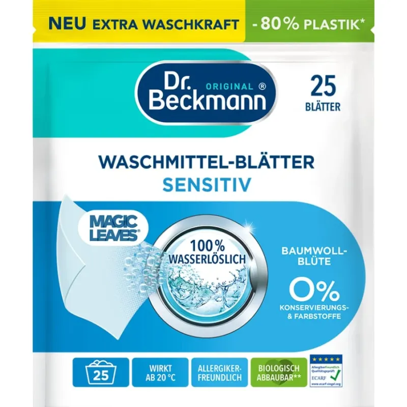 Dr. Beckmann Waschmittelblätter Sensitiv Baumwollblüte 25 Blätter