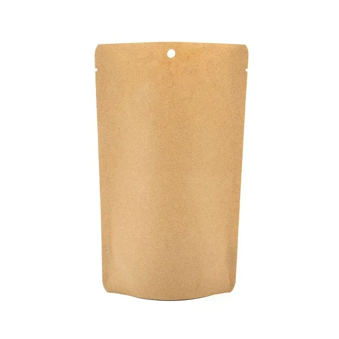 Stand Up Pouches Kraft Compostable 13x7.9x20.6cm no Grip Seal | 113 grams