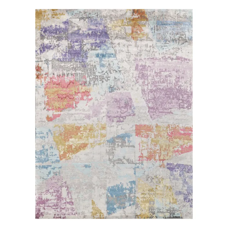 Floor Art Ivory/Gold/Lavender Area Rug