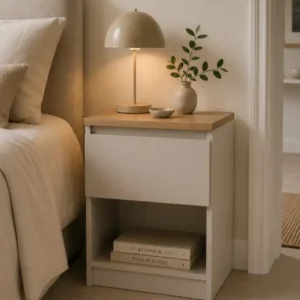 Nachttisch - Hickory / Cashmere mit 1 Schublade