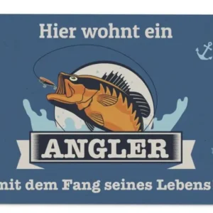 Bild: Fußmatte - Hier wohnt ein Angler mit dem Fang seines Lebens.