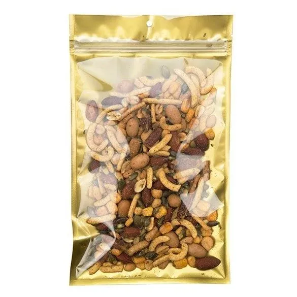 Grip Seal Bags Transparent/Gold 15.2x23.5cm