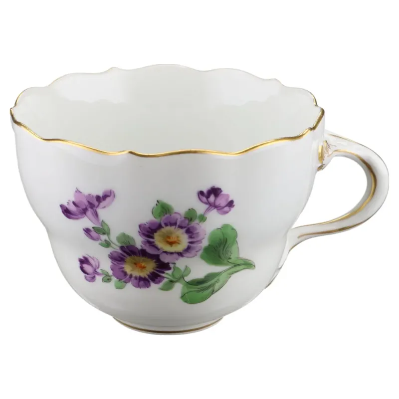 Kaffeetasse Blüte Lila Typ IIII Meissen Neuer Ausschnitt II.Wahl Bunte Blume