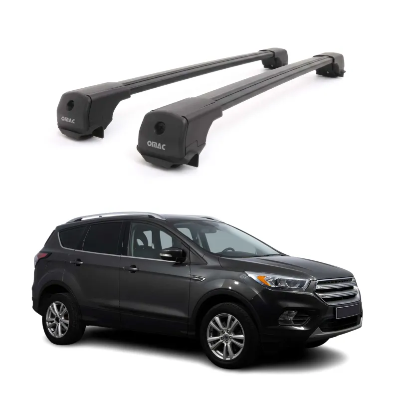 Dachträger Grundträger für Ford Kuga II 2012-2019 Aluminium 75kg Schwarz 2tlg