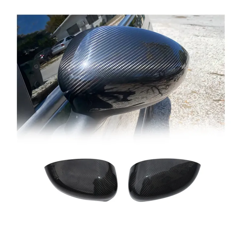 Spiegelkappen Spiegelabdeckung für Fiat 500 2007-26 Echt Carbon Schwarz 2x