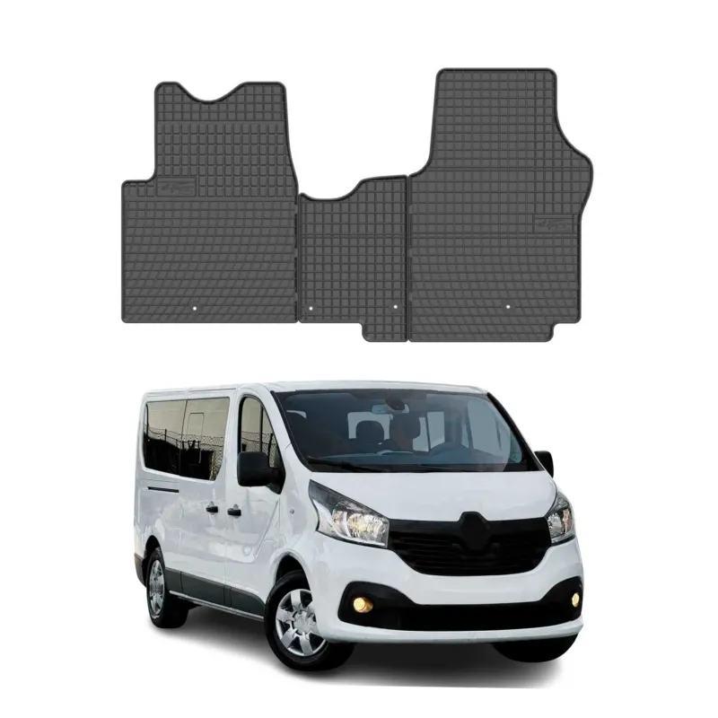 OMAC Gummi Fußmatten für Opel Vivaro 2014-2019 Automatten Schwarz Gummi TPE 3tlg