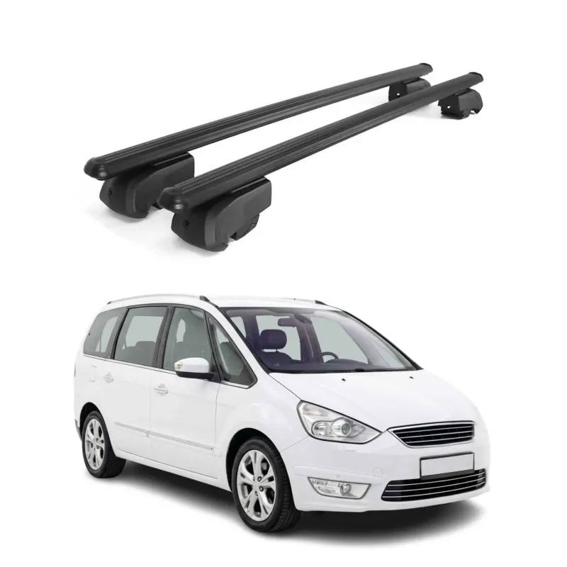 Dachträger Grundträger für Ford Galaxy II 2006-2015 Aluminium Schwarz 2tlg