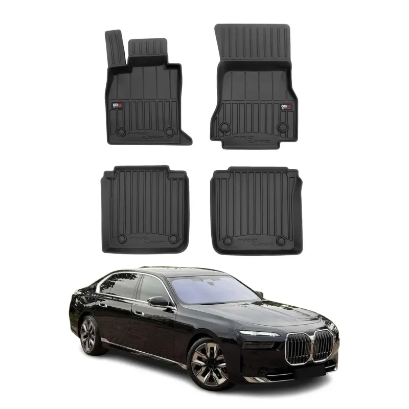 Fußmatten Gummimatten für BMW i7 2022-2026 OMAC Premium 3D Schwarz TPE 4 tlg