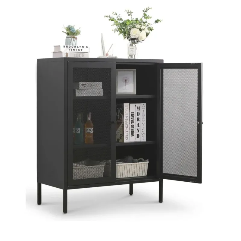 Mein-Regal Highboard Mesh aus Metall mit Meshtüren - Mein-Regal.de