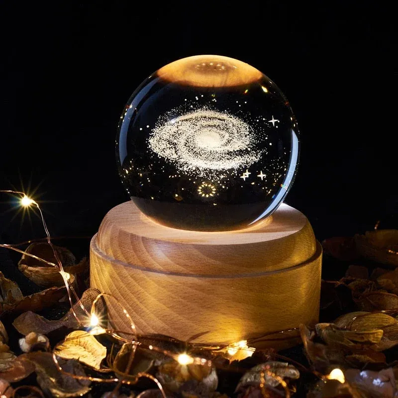 3D Rotating Crystal Universe Music LED Lamp - Image 0