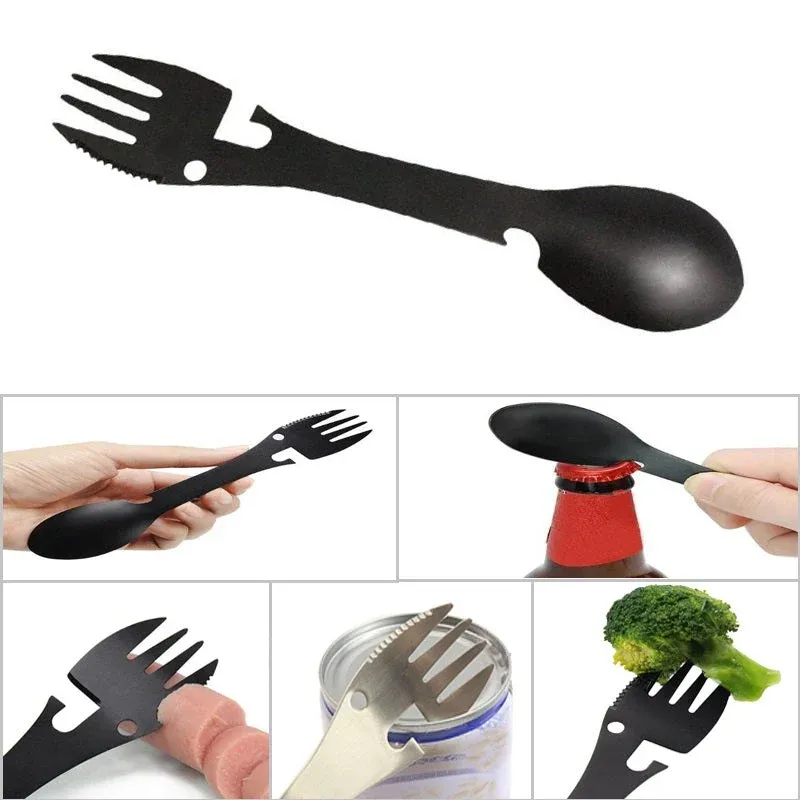 Stainless Steel Multifunctional Bottle Opener Spork - Image 0