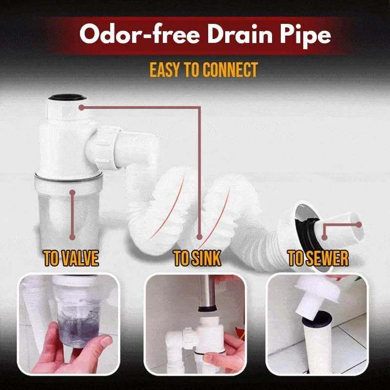 Odor-free Bathroom Kitchen Expandable Filter Pipe - Image 0