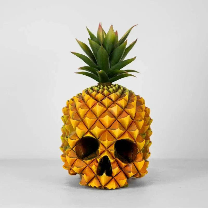 Creative Resin Gothic Pineapple Skull Statue - Image 0