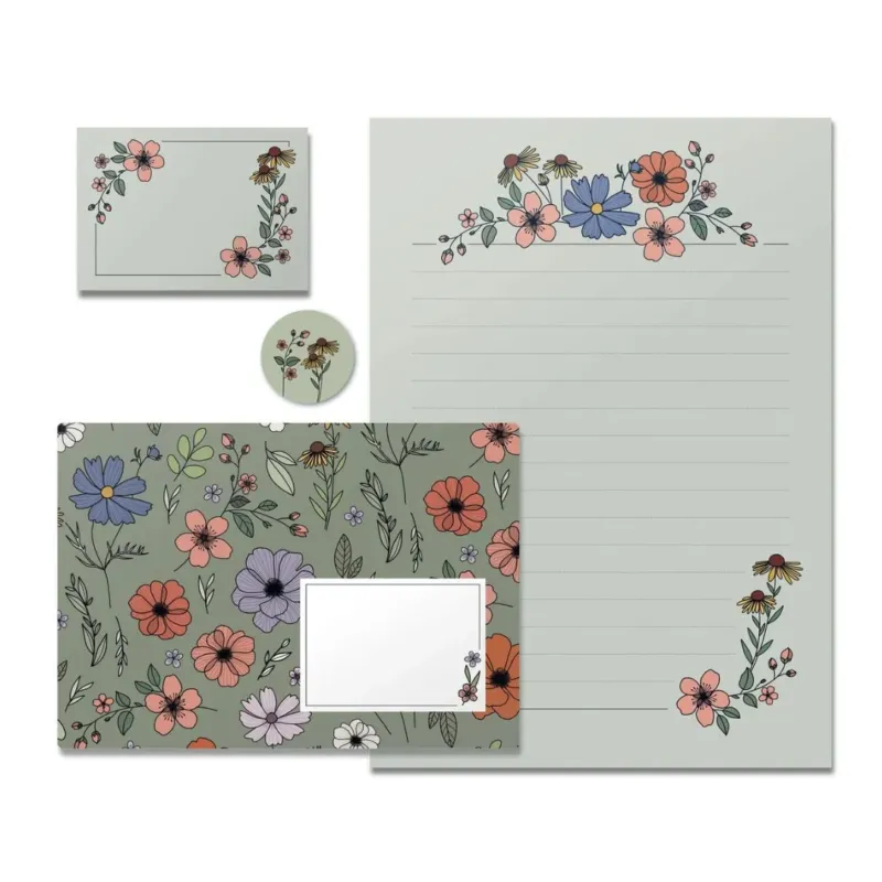 Briefpapier Set 05 'Sommerblumen'