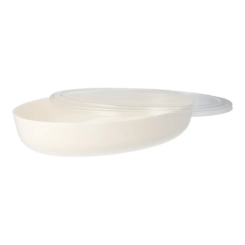 Starpak "Cella" Mehrweg-Schalen oval, 2400 ml, weiß 1 Karton (4 Packungen × 15 Stück)