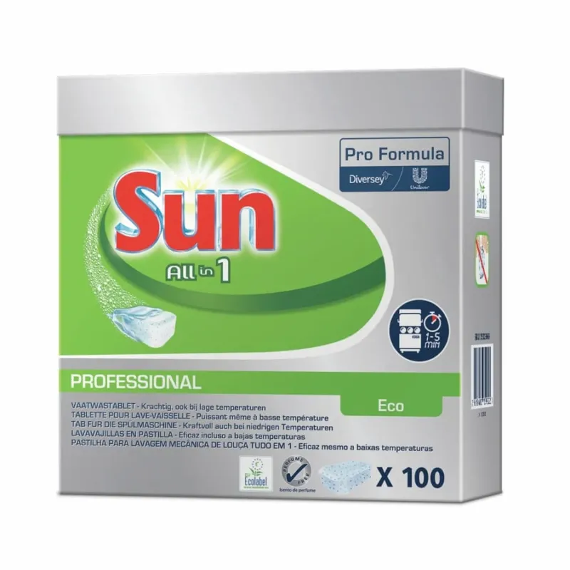 SUN Professional All in One ECO Tabs Geschirrreinigertabs Karton (5 Packungen)