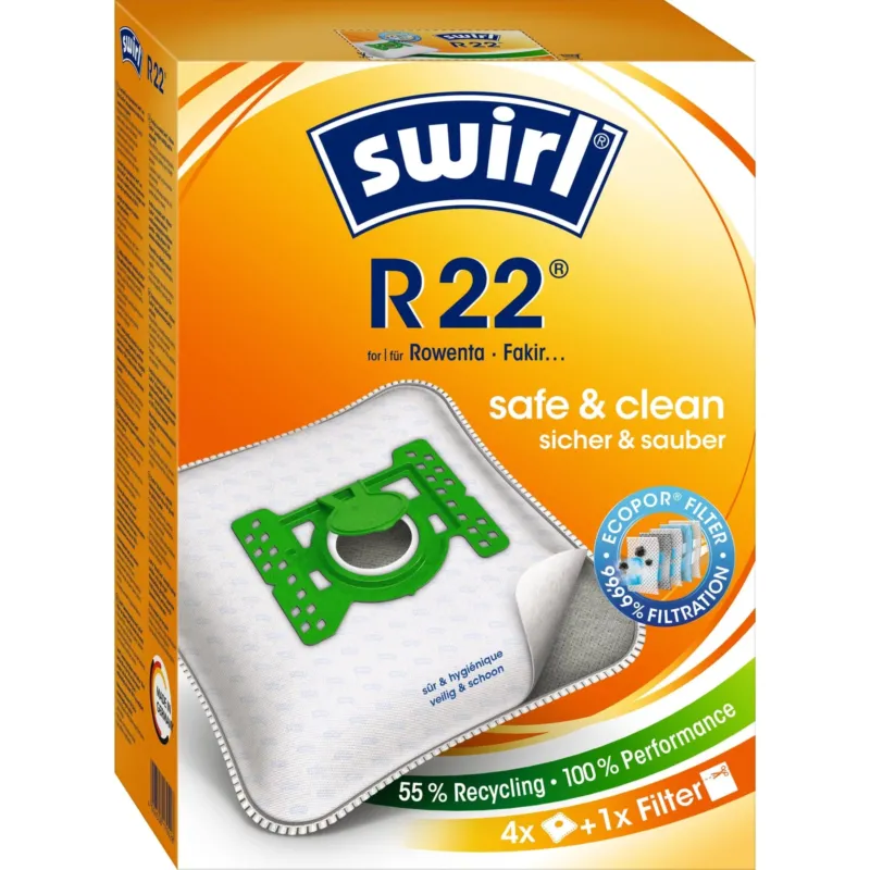 Swirl® R 22 MicroPor® Plus Green Staubsaugerbeutel 1 Packung = 4 Stück + 1 Filter
