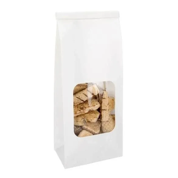 Kraft Bags White Reclosable 10.8x6.4x26.7cm