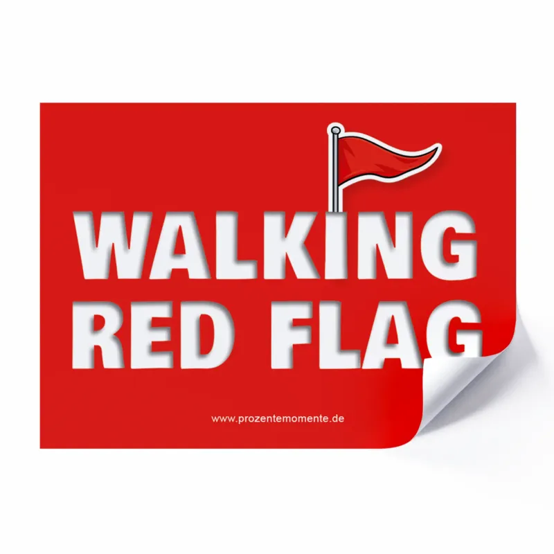 Walking Red Flag Sticker - Sticker - funktioniert auf jeder Party - Malle Aufkleber, für Festival oder Ballermann, witzige Sticker Sets für Party, Trinkspiel, JGA, Urlaub, Mallorca Sticker Set Accessoires lustig