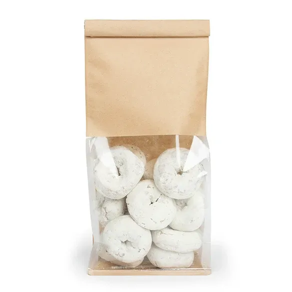 Kraft Box Bottom Tin Tie Gusset Bag 12,7x7,6x30,5cm