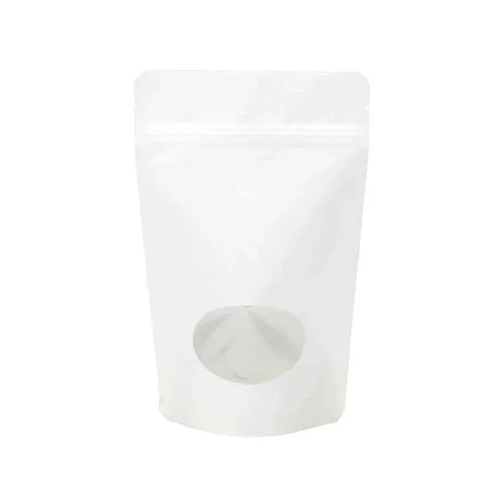 Stand Up Pouches Kraft White with oval Window 17x9x28.5cm